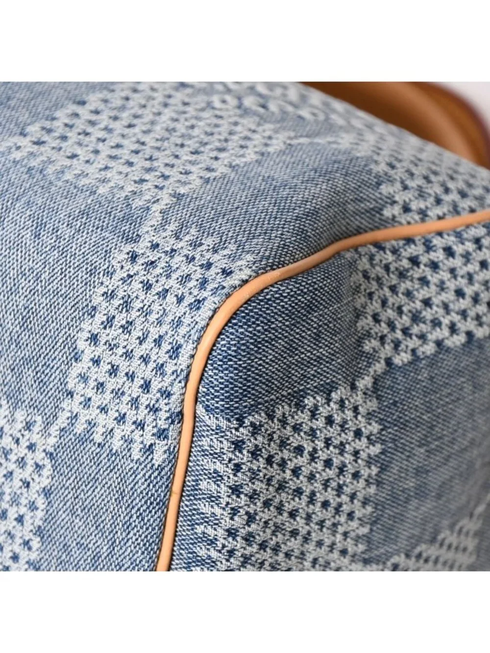 Louis Vuitton Speedy Bandouliere 25 Damier Denim Gold Handbag